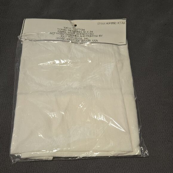 White Kitchen Towel with Menopause Message and Purple Flower Design - Picture 2 of 3